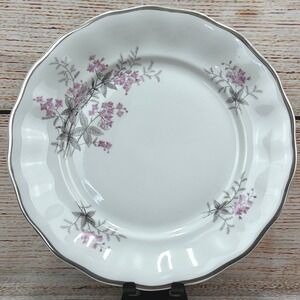 Favolina Karolina Jarolina Poland China Dinner Plate Silver Scalloped 3879 12